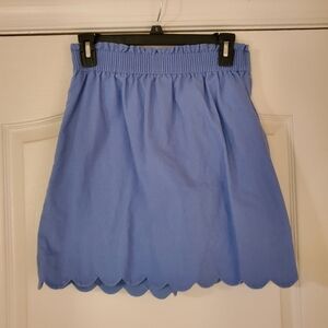 J Crew Blue Scalloped Skirt